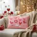 Valentine's Day pink throw pillow cover romantic love heart cushion case home decor - Z1960BZ-8