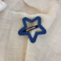 Leuke denim blauwe ster haarspeld voor dames, stijlvolle klikspeld voor pony en dagelijks gebruik. - Pentagram Denim Haarspeld / Denim Blauw