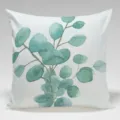 Funda de cojín decorativa con hojas de eucalipto en acuarela verde para sofá de dormitorio - BZ20240207-13