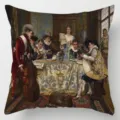 Vintage European medieval court painting print throw pillow case for living room sofa - Single-Sided Peach Skin Pillow Cover Without Core 45x45cm / Style 4