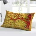 Oreiller long en peluche douce style persan vintage pour canapé salon et déco de lit. - Taie d'Oreiller en Velou Peau de Pêche (Simple Face Sans Cœur) 50x30cm / Floral Rétro 9