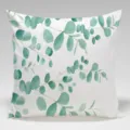 Funda de cojín decorativa con hojas de eucalipto en acuarela verde, funda de almohada. - Funda de Cojín de Piel de Melocotón (Sin Relleno) 45*45cm / BZ20240207-2