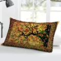 Belle housse de coussin longue imprimee style persan vintage pour canape et lit. - Taie d'Oreiller en Velou Peau de Pêche (Simple Face Sans Cœur) 50x30cm / Floral Rétro 11