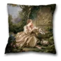 Housse de coussin en peau de pêche peinture à l'huile rococo pour canapé décoration - Housse de Coussin Peau de Pêche Simple Face / B20230717-5