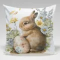 Easter bunny throw pillow cover watercolor floral spring decorative sofa cushion case - Easter Bunny Two / 45x45cm