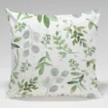 Funda de cojín hojas verdes acuarela, funda de almohada decorativa cuadrada de estilo botánico. - BZ20240207-5