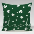St. Patrick's Day clover print pillow cover, decorative square sofa cushion case. - Peach Skin Pillow Cover / 45x45cm / St. Patrick's Day Clover 4