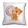 Housse de coussin décorative minimaliste moderne avec motif d'ours en peluche et lettre. - Housse de Coussin Lin Simple Face (Sans Noyau) / B202112272-15