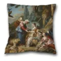 Housse de coussin peinture a l'huile art rococo velours peau de peche coussin canape. - Housse de Coussin Peau de Pêche Simple Face / B20230717-15
