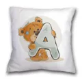Funda de cojín bonita con estampado de oso y letras, funda suave para sofá. - B202112272-1