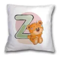 Funda de cojín estampada con oso lindo y letra Z para decoración de sofá de sala de estar. - B202112272-26