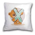 Fundas de cojin con lindo oso marron e impresion de letra X para sofa de sala moderna. - B202112272-24