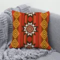 Ethnic geometric print throw pillow cover, stylish sofa cushion for living room home decor. - Single-Sided Peach Skin Pillow Cover (Without Core) 45x45cm / BZ2024011011-1
