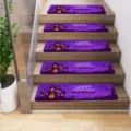 Halloween stair mats set non-slip purple castle step rugs for home wooden stairs decoration - 20x76cm / Halloween Style 1 (MD202408010-1)