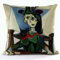 Housse de coussin décorative abstrait personnage taie d'oreiller pour canapé salon hôtel. - QPSP182BZ-5