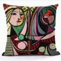 Housse de coussin art abstrait, taie decorative visage cubisme pour canape lit deco maison. - QPSP182BZ-6
