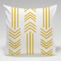 Fodera per cuscino decorativo motivo geometrico minimalista moderno, divano, giallo bianco. - Motivo Geometrico 4