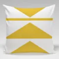 Primo piano della fodera per cuscino geometrica moderna con elegante motivo giallo bianco. - Motivo Geometrico 7