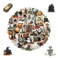 50 pezzi adesivi Halloween vintage impermeabili decalcomanie spaventose per decori - 50 Pezzi/Confezione
