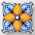 Detail view of a Nordic geometric ethnic floral throw pillowcase with vibrant tile pattern. - Single-Sided Peach Skin Pillow Cover (Without Core) 45x45cm / Pattern 2