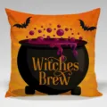 Federa per cuscino Halloween calderone strega, cuscino decorativo arancione festivo. - BZ20240513-7