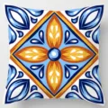Mediterranean geometric tile pattern throw pillow cover, exquisite sofa cushion detail design. - Single-Sided Peach Skin Pillow Cover (Without Core) 45x45cm / Pattern 5