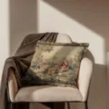Antiker Gobelin Kissenbezug mit klassischem pastoralem Kunstdesign für die Wohnkultur. - Muster 3