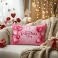 Valentine's Day pink heart pillow cover romantic festive decorative cushion for couple gift - Z1960BZ-14