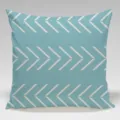 Blue geometric chevron throw pillow cover for modern living room sofa and bedroom decor. - Single Sided Peach Skin Cushion Cover (Without Core) 45x45cm / Pattern 10
