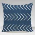 Blue geometric throw pillow cover, modern chevron square cushion case for living room sofa. - Single Sided Peach Skin Cushion Cover (Without Core) 45x45cm / Pattern 6