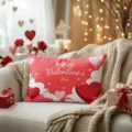 Valentine day red heart pillow cover romantic cushion home decor gift for lovers variant - Z1960BZ-17