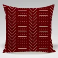 Modern geometric pattern throw pillow cover in deep red for sofa and bed decoration. - Single Sided Peach Skin Cushion Cover (Without Core) 45x45cm / Pattern 17