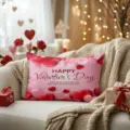 Valentine's Day pink heart throw pillow cover, romantic love cushion case for home sofa - Z1960BZ-21
