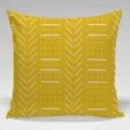 Modern geometric yellow throw pillow cover for living room sofa and home decor use - Single Sided Peach Skin Cushion Cover (Without Core) 45x45cm / Pattern 9
