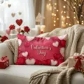 Valentine's Day heart pillowcase, romantic aesthetic decorative cushion variant for couple gift. - Z1960BZ-23