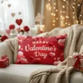 Valentine's Day red heart pattern decorative pillow cover, romantic holiday throw pillow case variant. - Z1960BZ-28