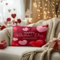 Valentine's day red heart throw pillow cover, romantic home decor festival couch cushion. - Z1960BZ-31
