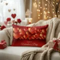 Valentine day red heart throw pillowcase romantic holiday decorative cushion cover gift - Z1960BZ-34
