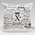 Funda de cojín con frase inspiradora y diseño de letra X, funda decorativa suave para el hogar. - BZ202404030-24