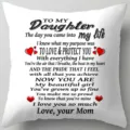 Letter to daughter peach skin throw pillow cover, American style sofa cushion case home decor - TPRy074-A-13