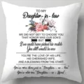 Personalized letter to daughter in law peach skin velvet pillowcase sofa cushion. - TPRy074-A-14