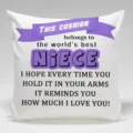 Personalisierter Nichte Kissenbezug weiss quadratisch Sofa Dekoration Geschenk fur Familie - Einseitiger Pfirsichhaut Kissenbezug (Ohne Füllung) 45x45cm / BZ20240508-2