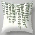 Kussenhoes met aquarelprint van groene eucalyptusbladeren voor bank en kantoorstoel - BZ20230417-5
