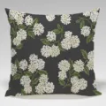 Fodera per cuscino decorativo grigio scuro con elegante stampa floreale bianca per divano di casa. - Federa in Tessuto Effetto Pesca 45x45cm / BZ202406017-1