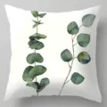 Linnen kussenhoes met groene plantenbladprint, gedetailleerd aquarel eucalyptus kussenontwerp. - Enkelzijdige Perzikhuid Kussenhoes (Zonder Kern) 45x45cm / BZ20230417-2