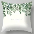 Linnen kussenhoes met eucalyptus bladprint decoratieve vierkante kussensloop voor de bank - Enkelzijdige Perzikhuid Kussenhoes (Zonder Kern) 45x45cm / BZ20230417-1