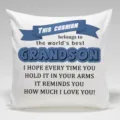 Personalisierter Enkel Spruch Kissenbezug für Sofa Schlafzimmer Heimdeko und Geburtstagsgeschenk - Einseitiger Pfirsichhaut Kissenbezug (Ohne Füllung) 45x45cm / BZ20240508-3