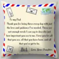 Father's Day gift pillow cover, American style peach skin sofa cushion cover, love letter design. - TPRy074-A-5