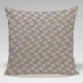 Close-up detail of a square throw pillow cover featuring a white floral block print pattern. - Single-sided Peach Skin Pillowcase (Without Core) / BZ20240601A-8