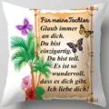 Daughter message peach skin pillow cover, decorative sofa cushion with warm text and prints. - TPRy074-A-4